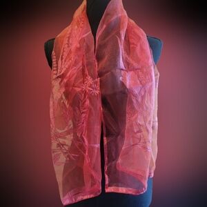 Vintage Women's Italian Red Floral Scarf